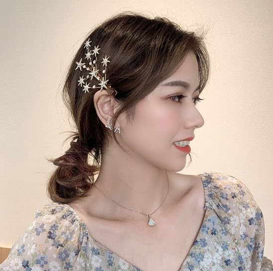 LIVECOOL Hair Clips Star Hair Claw Rhinestone tar Wedding Cristal Rhinestone Tree Hair pin Barrettes Hair Clips Hair Accessories for Girls and Women (2Pcs + 1Free, Silver Star Pin) - Image 5
