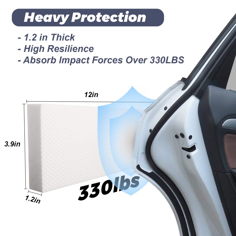 GameXcel Garage Wall Protector Car Door Protectors Garage Guards Bumpers EVA Foam Thick Water Resistance Self Adhesive Garage Wall Pad for Car Doors Anti-Collision Garage Wall Protect,4 Pack White  - Image 2