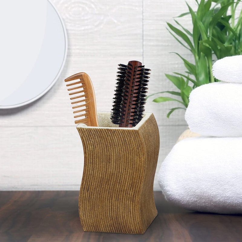 Obsessions Alvina Tumbler (L) 7 x (W) 7 x (H) 12cm_Sandstone and Brown - Image 1