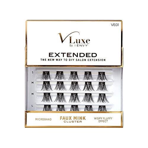 iENVY DIY Eyelash Extension Demi Extended  Featherlight Synthetic Reusable Artificial Eyelashes Multipack Lash Clusters