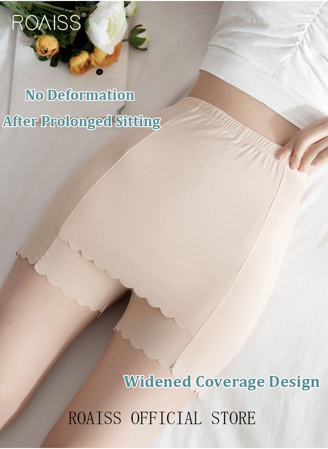 roaiss - 3 Piece Breifs Women Safety Panties Anti Chafing Underwear Crotch Front Breathable Stretch Shorts High-rise Stretch Shorts Women's Traceless Smooth Shorts Skinny Britches Short Double Layer Shorts - Image 1