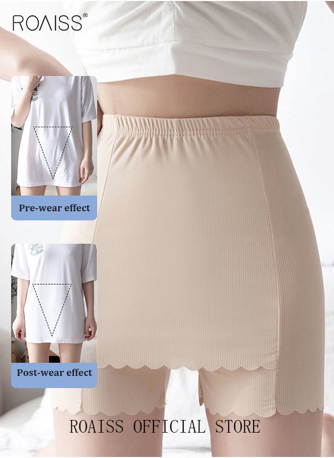 roaiss - 3 Piece Breifs Women Safety Panties Anti Chafing Underwear Crotch Front Breathable Stretch Shorts High-rise Stretch Shorts Women's Traceless Smooth Shorts Skinny Britches Short Double Layer Shorts - Image 1