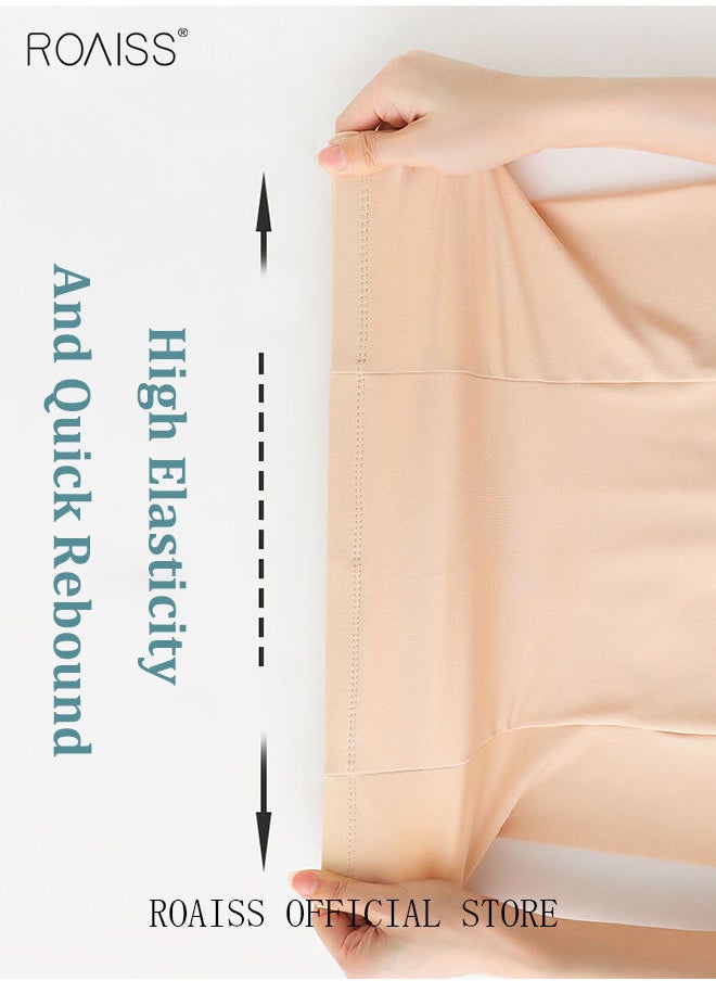 roaiss - 3 Piece Breifs Women Safety Panties Anti Chafing Underwear Crotch Front Breathable Stretch Shorts High-rise Stretch Shorts Women's Traceless Smooth Shorts Skinny Britches Short Double Layer Shorts - Image 1