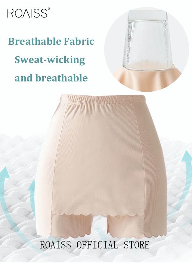 roaiss - 3 Piece Breifs Women Safety Panties Anti Chafing Underwear Crotch Front Breathable Stretch Shorts High-rise Stretch Shorts Women's Traceless Smooth Shorts Skinny Britches Short Double Layer Shorts - Image 1