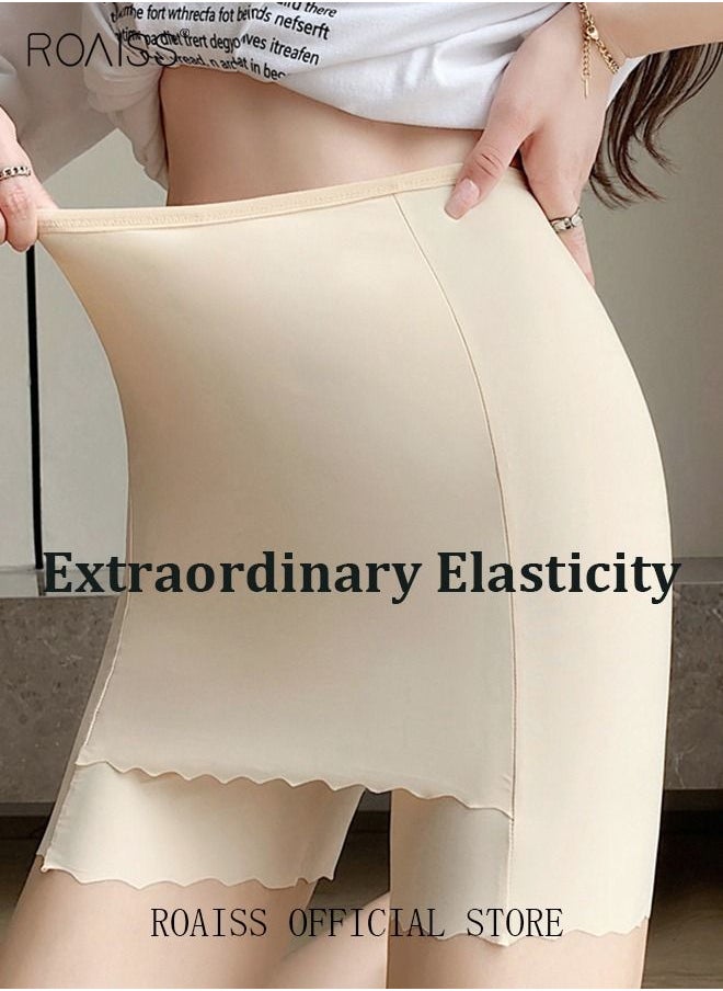 roaiss - 3 Piece Breifs Women Safety Panties Anti Chafing Underwear Crotch Front Breathable Stretch Shorts High-rise Stretch Shorts Women's Traceless Smooth Shorts Skinny Britches Short Double Layer Shorts - Image 1