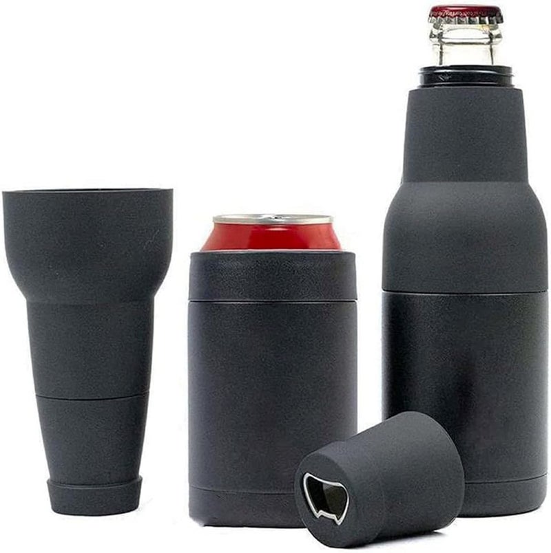 Gteller 3 in 1 Can and Beer Bottle Insulator, Double Wall Stainless Steel Insulated Can Cooler, Beer Bottle Holder 12oz 14oz 17oz (12oz Can&Bottle BK) - Image 3