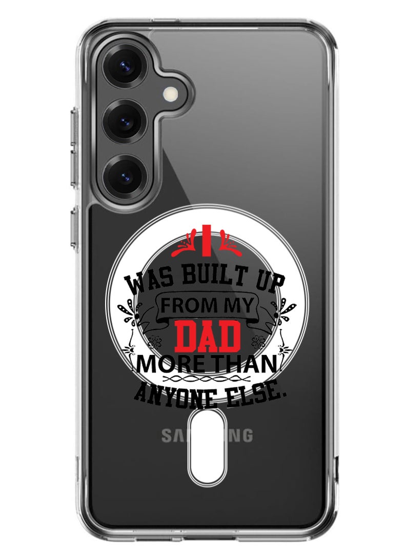 Theodor Magnetic Case for Samsung Galaxy S25 Plus 6.7-inch Compatible with MagSafe Wireless Charging, Shockproof Phone Bumper Cover Dad more than anyone else black - Image 1