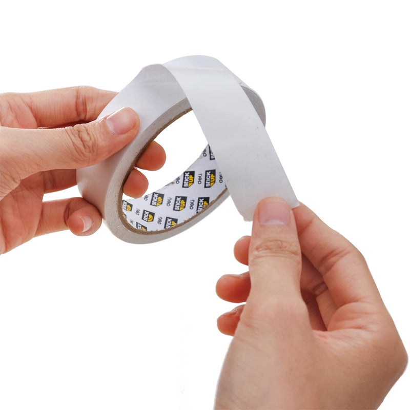 deli Strong Adhesive Transparent Multipurpose Double-Sided Tape Sleek Design for Strong Strength Bonding Between Any Surface, Stick,24mm×10Y×80um (1roll/bag) (Set of 1, Transparent) E30407 - Image 3