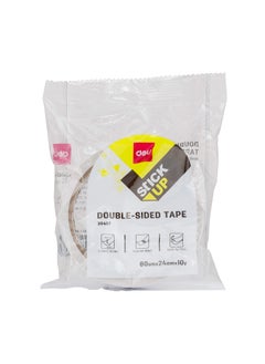 Deli deli Strong Adhesive Transparent Multipurpose Double-Sided Tape Sleek Design for Strong Strength Bonding Between Any Surface, Stick,24mm×10Y×80um (1roll/bag) (Set of 1, Transparent) E30407  - Image 1