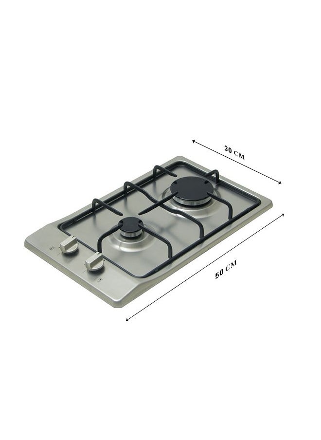 kitchen Line Stainless Steel Gas Hob - 30 CM - 2 Auto-Ignition Eyes - G2005  - Image 2