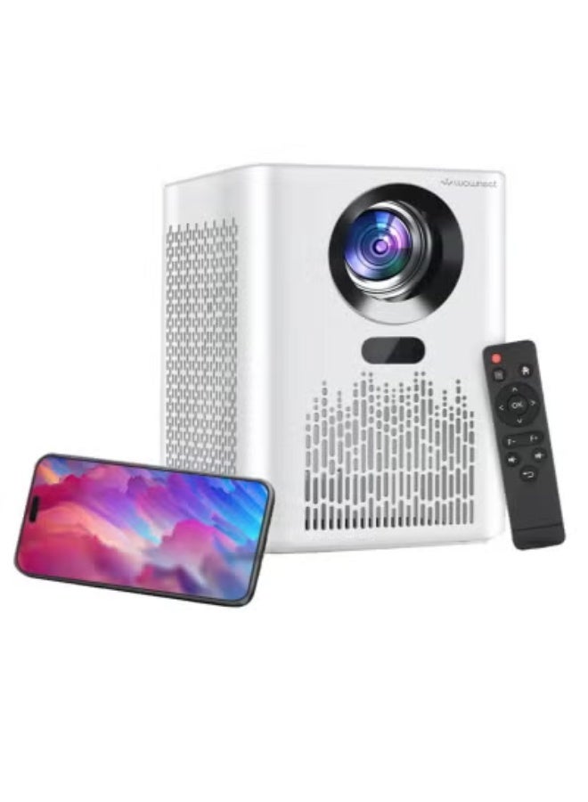 HT01 4K HD Portable Projector with WiFi & Bluetooth – High Brightness Home Theater Projector with 5G Wireless Screen Mirroring, Built-in Speaker, USB/HDMI Support, Ideal for Movies, Gaming, Presentations, Compatible with Phones, Laptops & Tablets