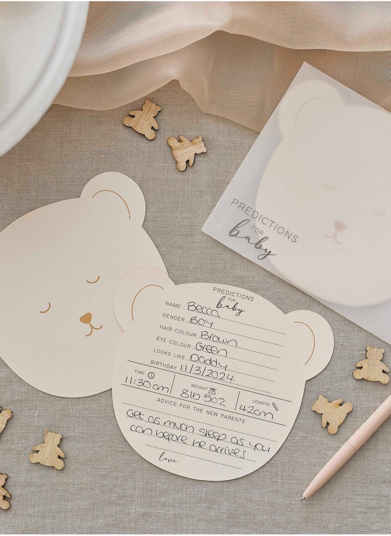 Ginger Ray Teddy Bear Shape Baby Advice Cards - Image 1