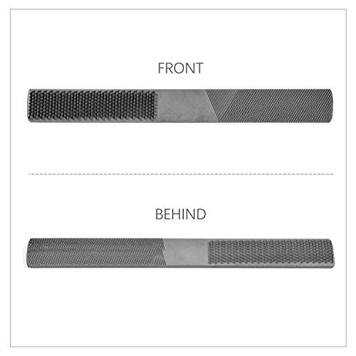Newkiton 4 Way Wood Rasp File Carbon Hand File and Round Rasp Half Round Flat & Needle Files - Image 2