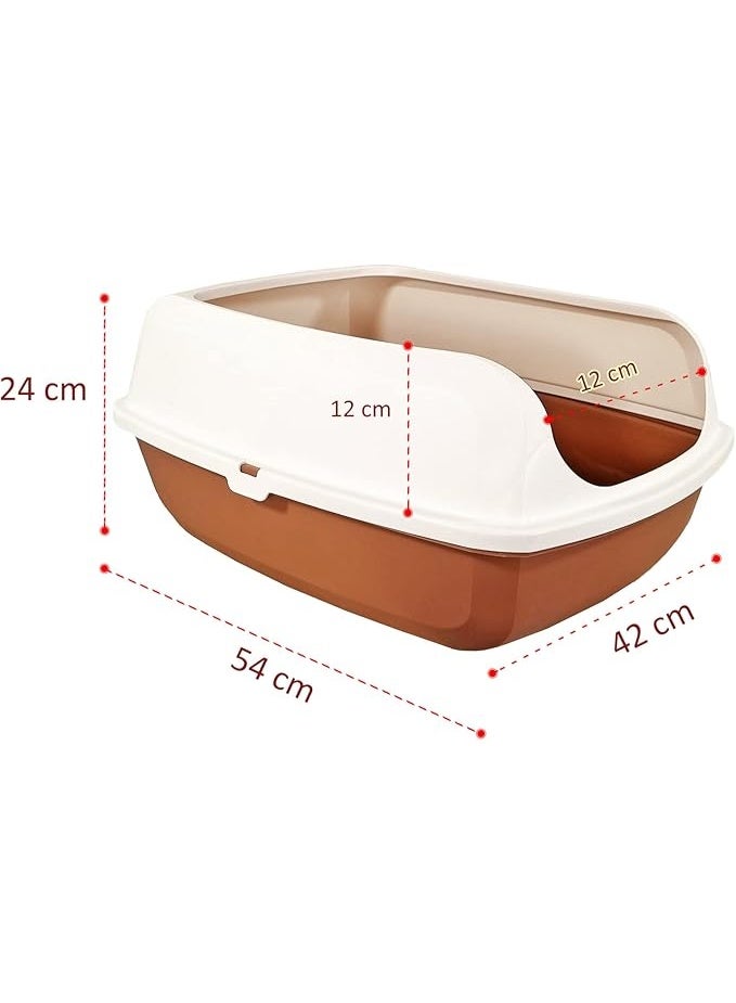 أن ان سي بيتس صندوق قمامة قطط شبه مغلق بتصميم قابل للفصل، وحواف مرتفعة، ومغرفة قمامة، ومرحاض قطط بلاستيكي متين للقطط المتوسطة إلى الكبيرة، مناسب للاستخدام الداخلي/الخارجي، سهل التنظيف (54 سم) - Image 2