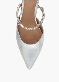 Flora Bella By Shoexpress Womens Embellished Slip-On Mules With Flared Heels  - Image 4