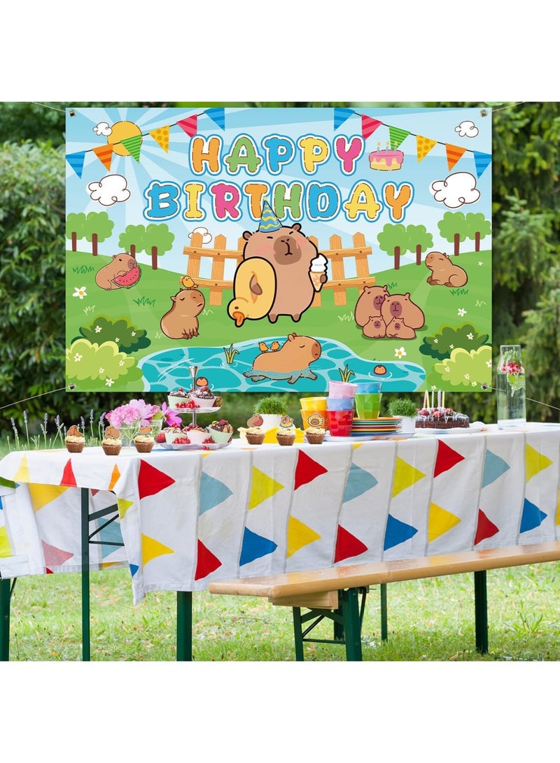 SYOSI Capybara Party Decor, Happy Birthday Backdrop, Festive Supplies, Vibrant Design, Eye Catching Decorations, Perfect for Birthday Celebrations, Kids Parties - Image 4