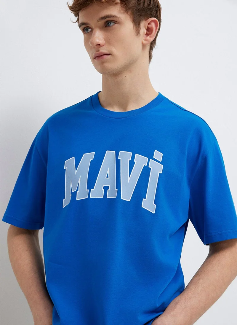 Mavi Logo Crew Neck Regular Fit T-Shirt