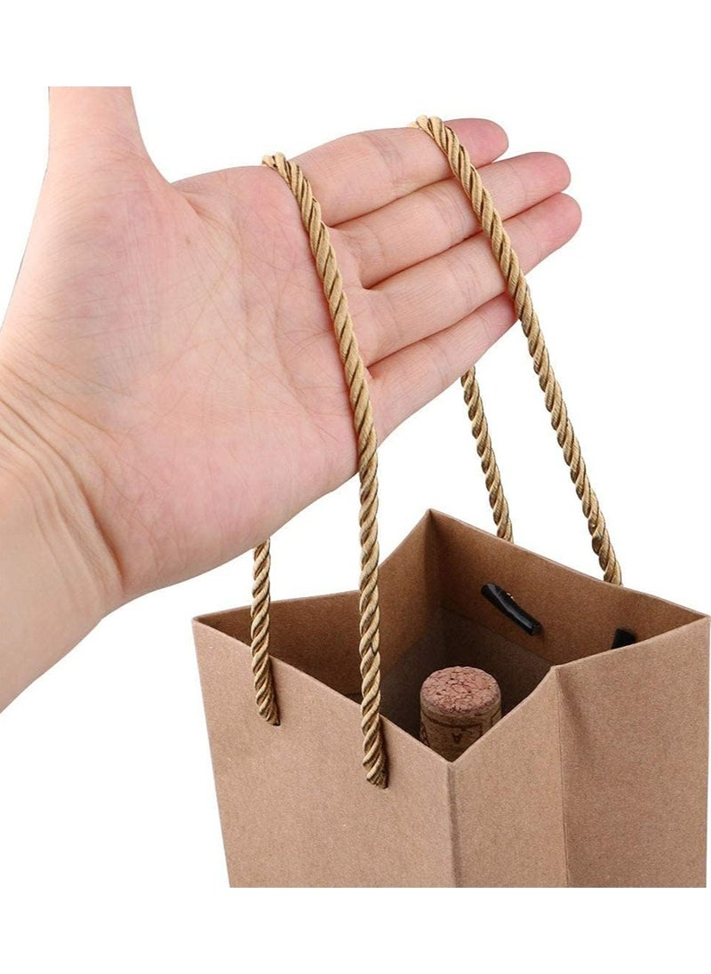 Oasisgalore 10-Pack Paper Wine Bottle Gift Bags with Handles, 3.7x3.5x13.8”, Reusable Kraft Bags for Party  - Image 4