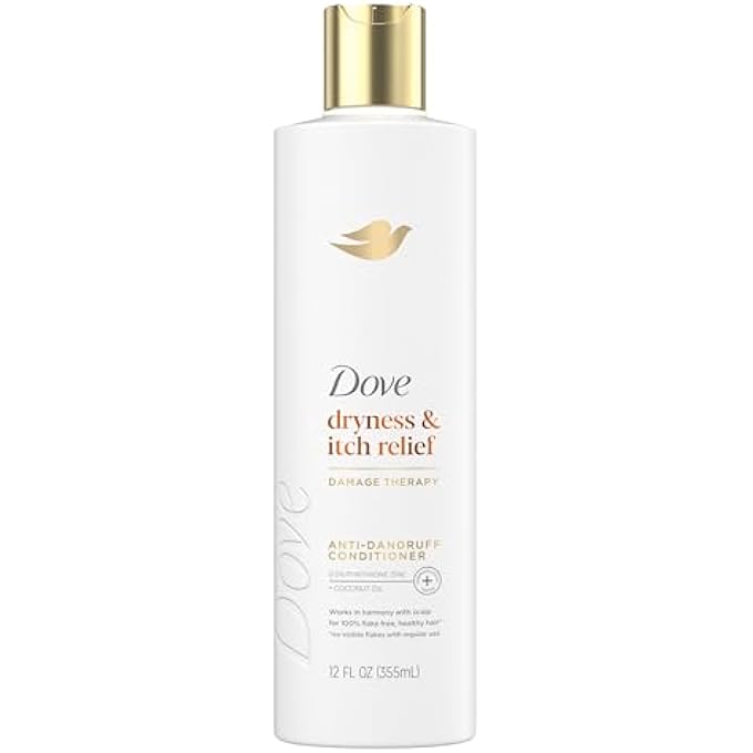 Dove DAMAGE THERAPY DERMA CONDITIONER DRYNESS + ITCH FOR FLAKY SCALP WITH PYRITHIONE ZINC AND COCONUT OIL 12 FL OZ - Image 1