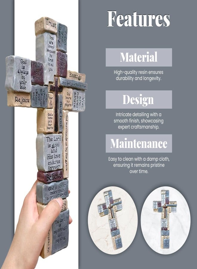 Imerance Inspirational Resin Wall Cross,11 Inch Crucifix Wall Cross,Christian Decor,Christian Gifts and Religious Gifts for Women,Men - Image 4