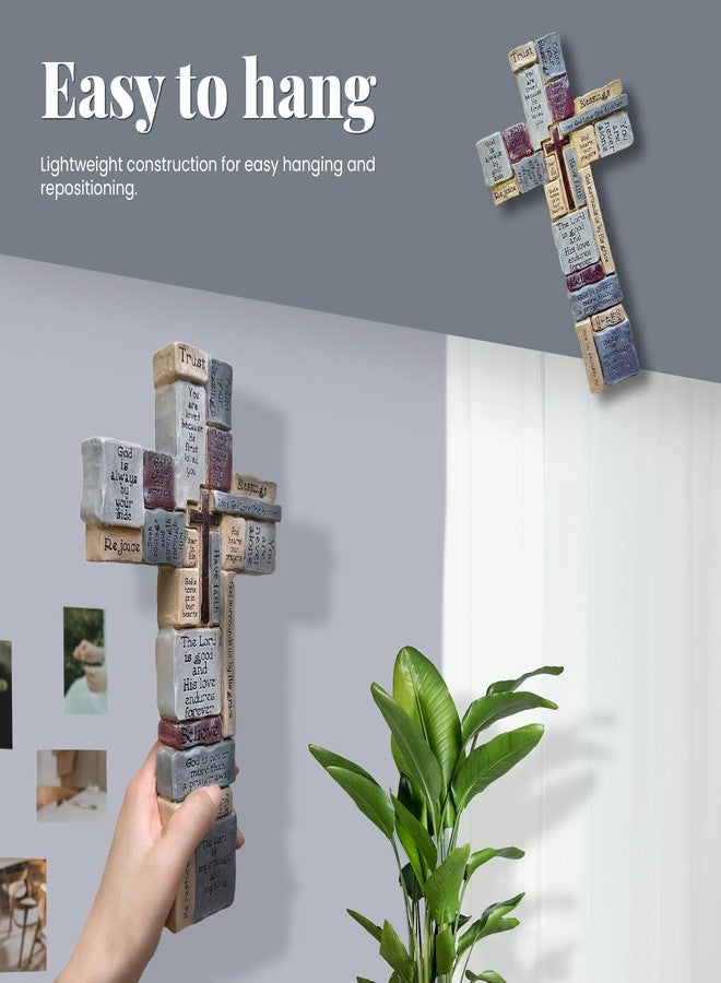 Imerance Inspirational Resin Wall Cross,11 Inch Crucifix Wall Cross,Christian Decor,Christian Gifts and Religious Gifts for Women,Men - Image 5
