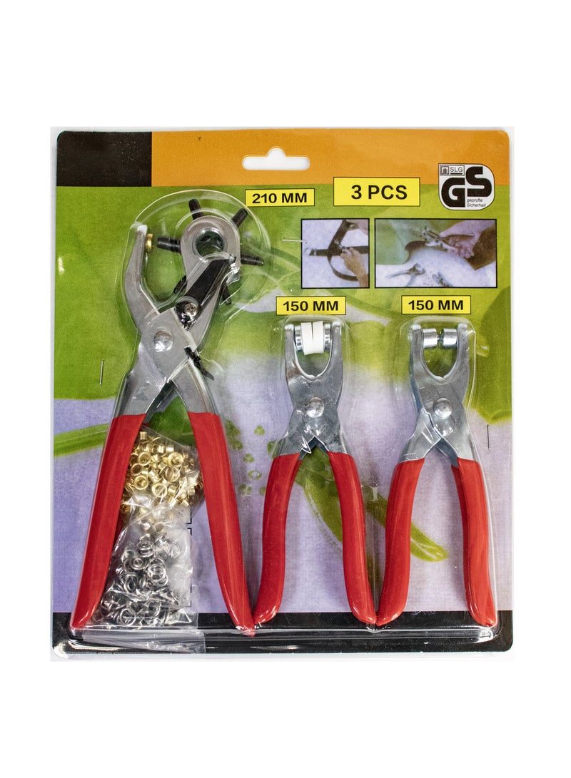 3-Piece Tools Kit – Belt Hole Puncher, Eyelet Setter, Snap Fastener Pliers  - Image 2