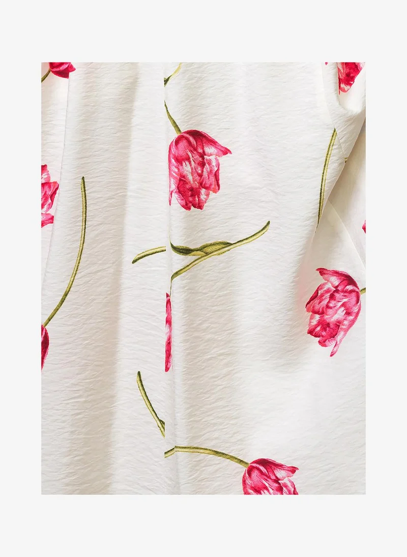 French Connection  Women's Ivory/Pink Multi Cressida Faron Drape Midi Dress for Women | Best Price UAE