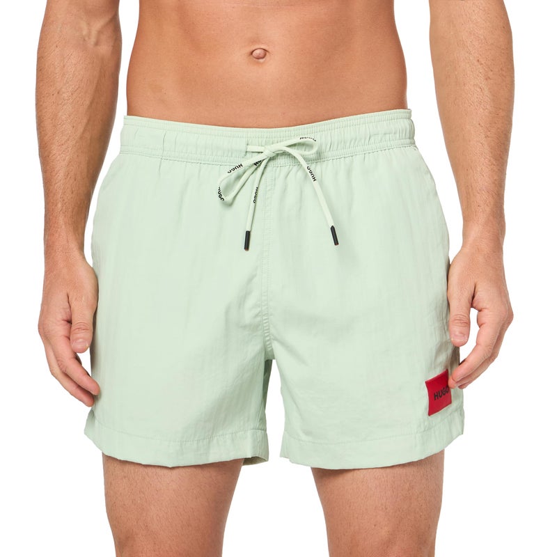 HUGO شورت سباحة بشعار هوجو مربع لون خيار أخضر XXL