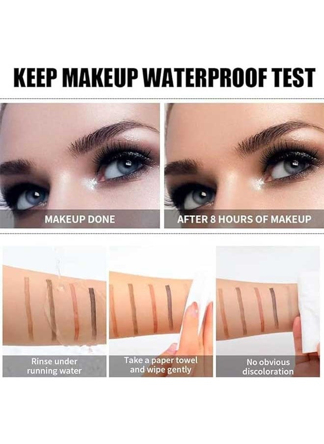 QIC Professional Makeup Eyebrow Pencil, Natural Waterproof Long Lasting Eyebrow Pencil with 4 Tip Micro Fork Tip Applicator, Simple and Easy Makeup (04# Black)  - Image 2