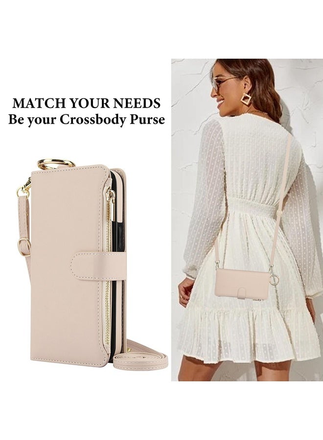 HuHa Case Cover For Samsung Galaxy A53 4G / 5G Crossbody Ring Multifunctional Wallet Leather Phone Case(White) - Image 5