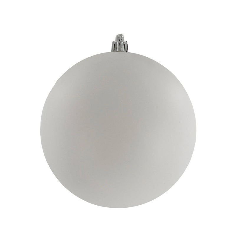 CHRISTMAS MAGIC Baubles Matt White 12cm 2Pcs/PVC Box