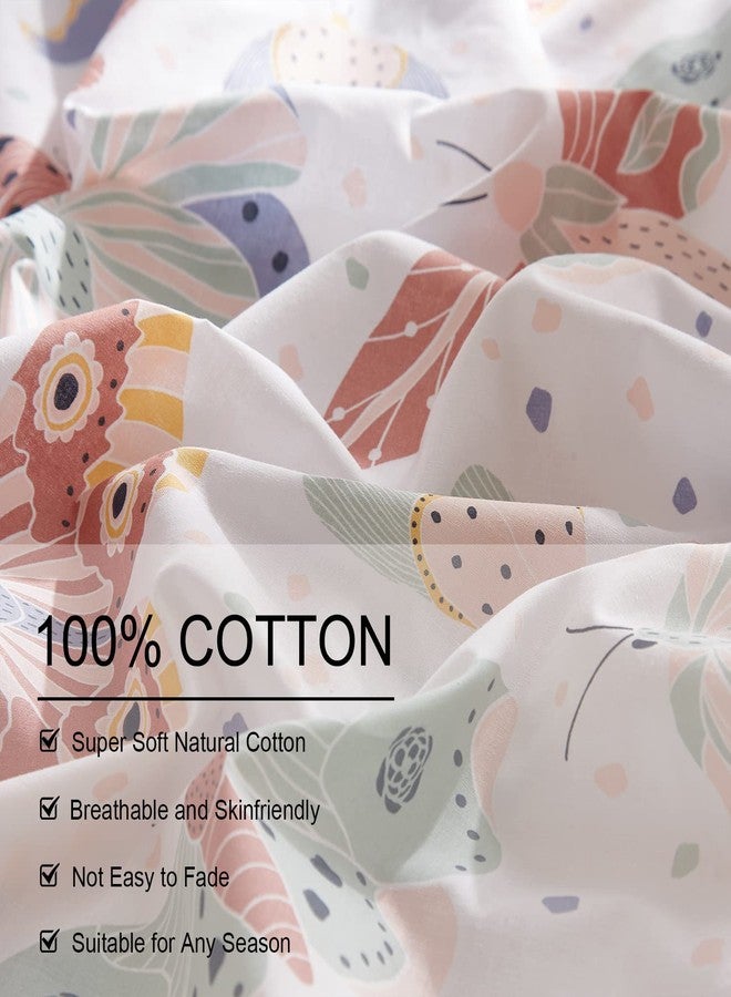 Ivellow Twin Duvet Cover Kids 100% Cotton Butterfly White for Cute Bedding Set 3Pcs Ultra Soft Breathable Patterned Cartoon Comforter Boys Girls Toddler Teen - Image 5