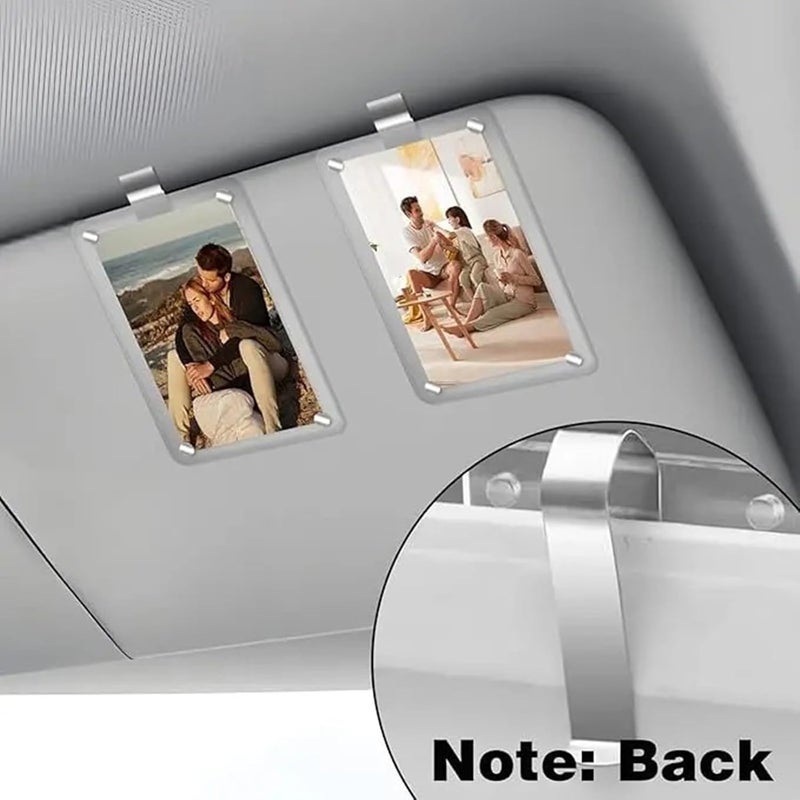 Acrylic Photo Frame for Car Sunvisor Simple Setup None Tools Needed for Displaying Memories and Organizing Small Items Securely Organizers Photo Frame - Image 4