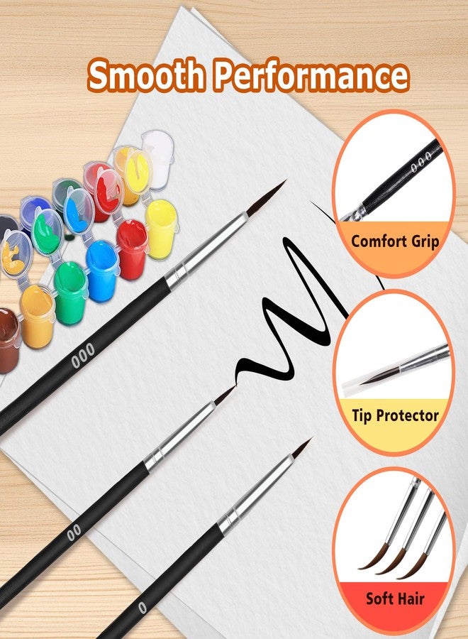 Bonison 30pcs Miniature Paint Brushes Set for Acrylic Watercolor Oil, Detail Fine Paint Brush Kit with 3 Sizes #0#00#000 for Models, Nail Art, Crafts, Rock Painting Supplies - Image 3