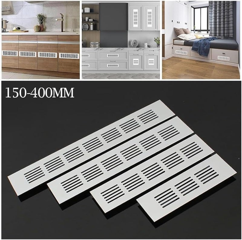 Aluminum Alloy Ventilation Grille 80x250mm Silver for Cabinet Wardrobe Door - Image 5