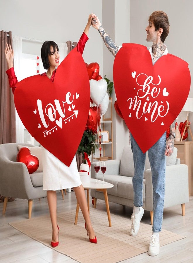 Iceyyyy 2 Pcs Valentine's Day Heart Costume Adult-Felt Red Heart Waistcoat Costumes for Man Woman-Funny Valentine Tunic Costume for Valentine's Day Celebration Cosplay Party - Image 4