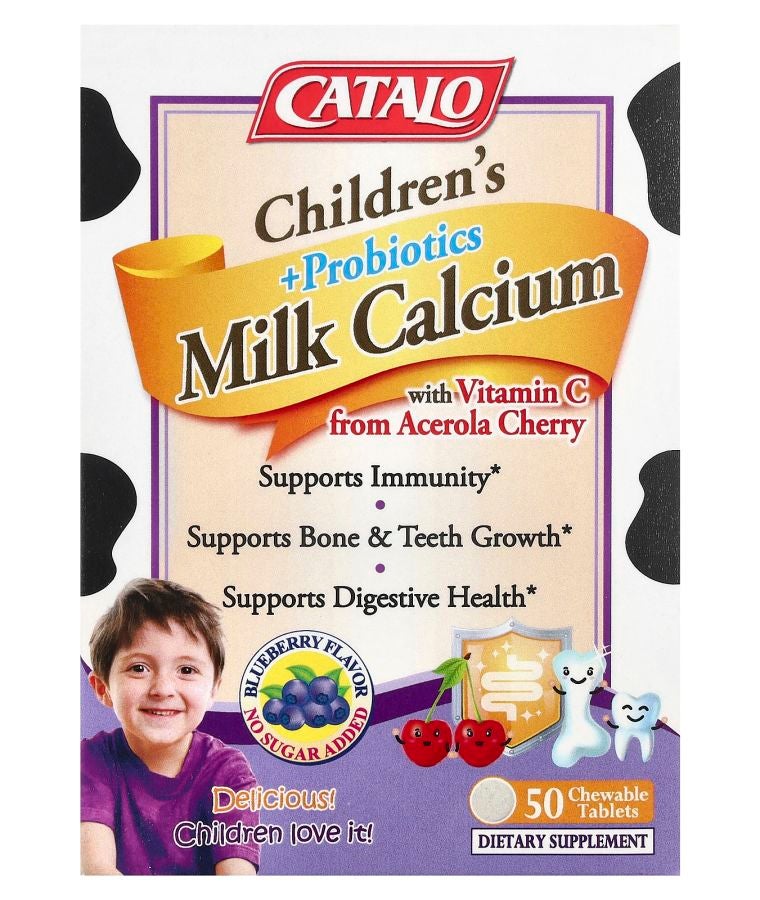 Children's Milk Calcium + Probiotics with Vitamin C  50 Chewable Tablets
