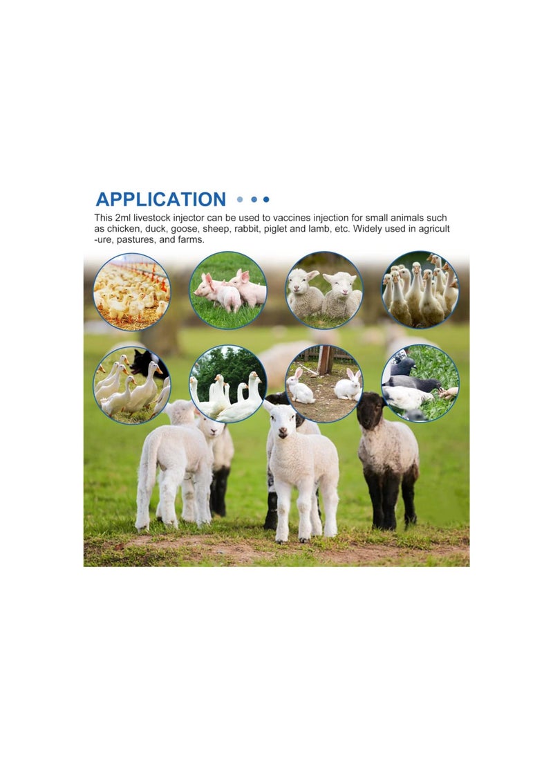 Generic - Livestock Syringe Animal Injector Gun, Continuous Livestock Syringe 0.1-2ML Adjustable Automatic Vaccine Gun for Chicken Duck Goose - Image 1