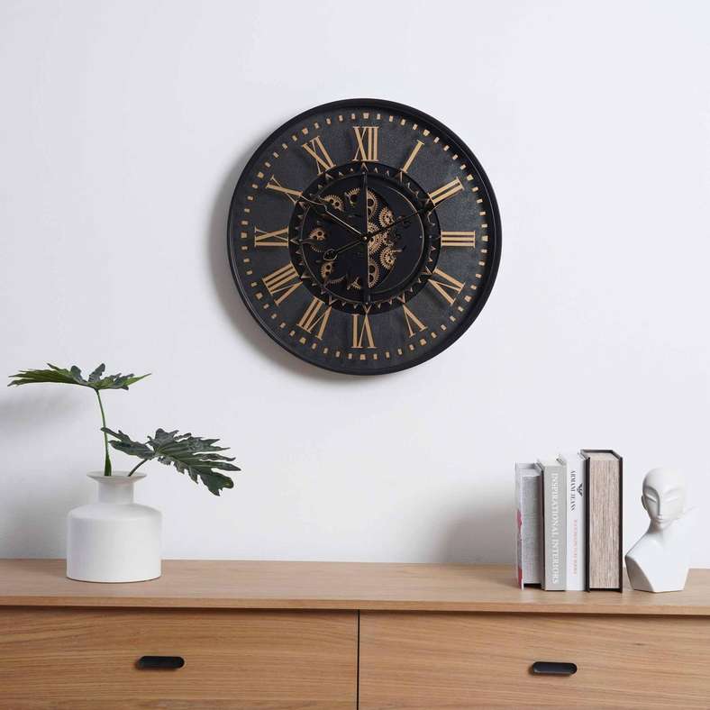 Pan Home Epoch Gear Wall Clock 60x60x8cm- Black - 195KGA9900033 - Image 4