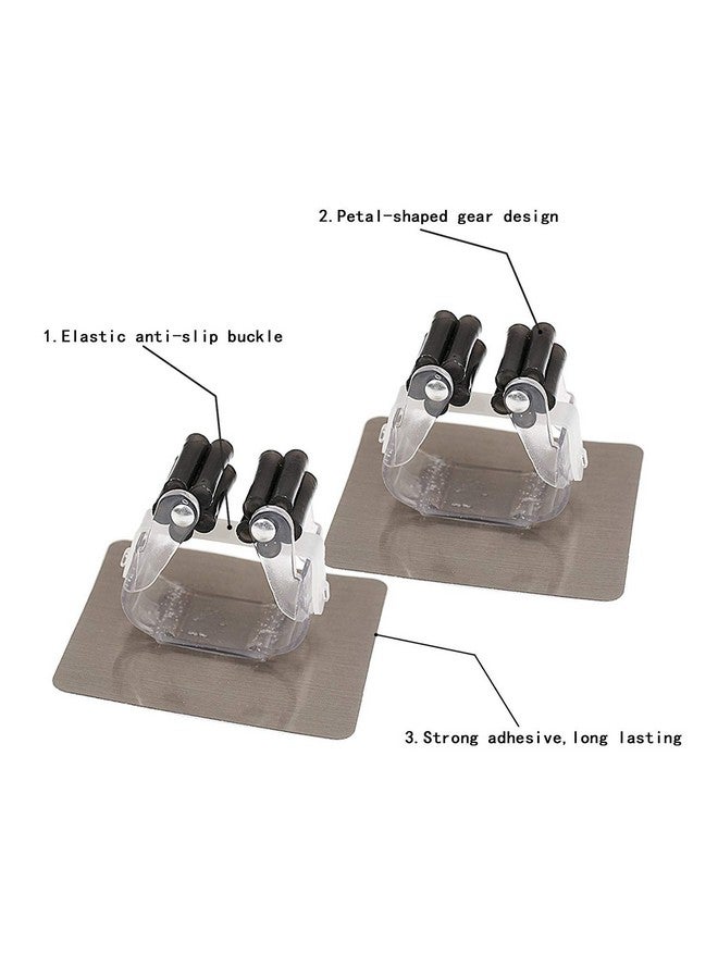 ZOMOZA Broom Mop Holder,Self Adhesive Broom Gripper Holds With Spring Clip Reusable No Drilling Super Anti-Slip Wall Mounted Storage Tool Rack Storage Organization (2) - Image 2