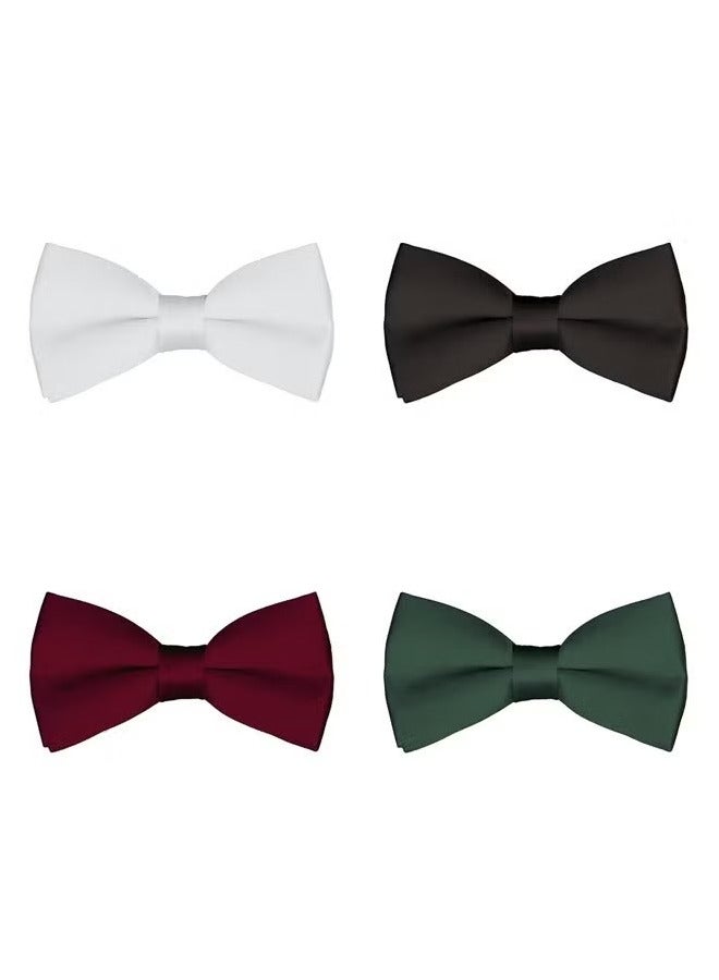 4Pack Men's Pre-Tied Bow Ties Tuxedo Bowtie Adjustable Classic Formal Neck Bowtie for Wedding Party - Image 1