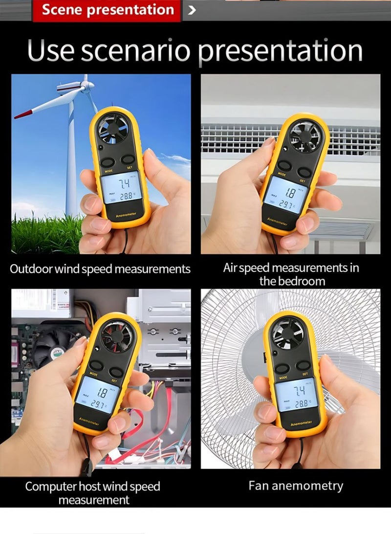 Anemometer ELIKLIV GM816 Digital Anemometer | High-Precision Portable Wind Speed ​​and Temperature Measurement Instrument | Suitable for Air Conditioning / Environmental Protection / Aviation / Engineering / Fans - Image 2