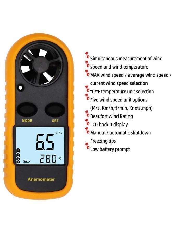 Anemometer GM816 Digital Anemometer | High-Precision Portable Wind Speed ​​and Temperature Measurement Instrument | Suitable for Air Conditioning / Environmental Protection / Aviation / Engineering / Fans - Image 5