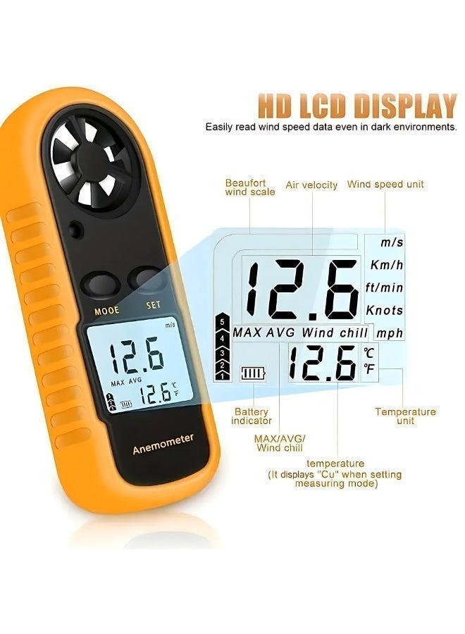 Anemometer GM816 Digital Anemometer | High-Precision Portable Wind Speed ​​and Temperature Measurement Instrument | Suitable for Air Conditioning / Environmental Protection / Aviation / Engineering / Fans - Image 2