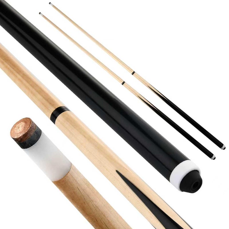 JX Pool Cues New 58 Inch Billiard Cue Sticks 13mm Glue-on Tips Hardwood Wooden Cues Set of 2 - Image 1