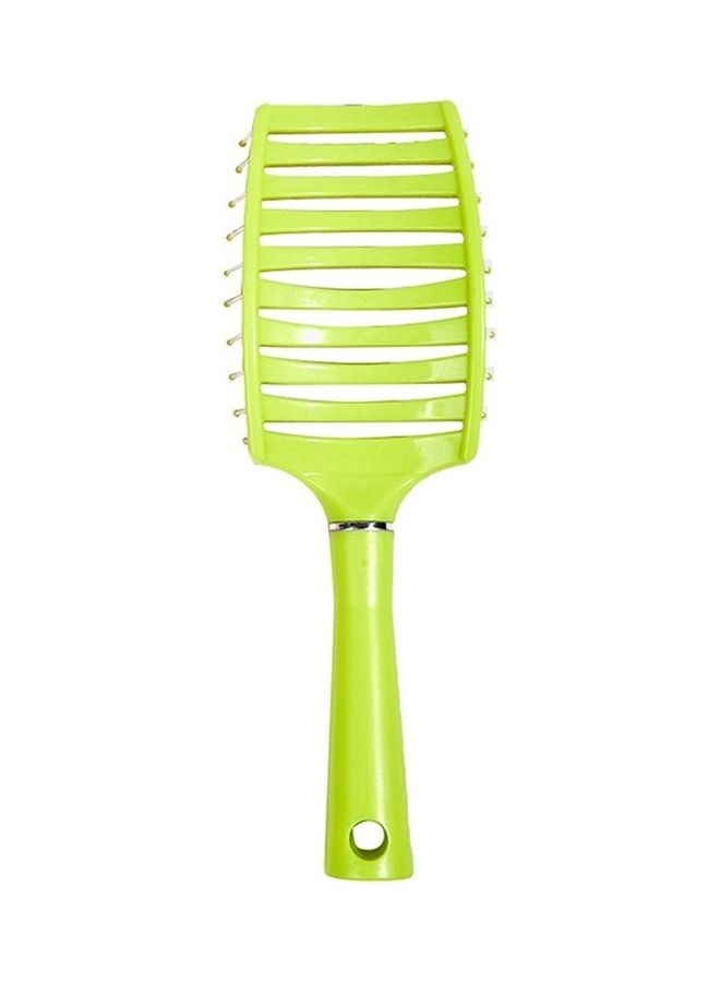 Loquat Curved Hair Brush Massage Comb Green 25 x 7.5cm