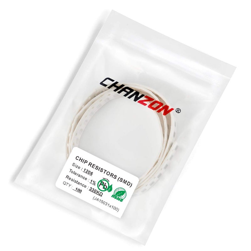 CHANZON 100pcs 1206 SMD Resistor 330K Ω ohm 1/4W 0.25W ±1% Tolerance Thick Film 330KR SMT Chip Resistors Rohs Certificated - Image 3