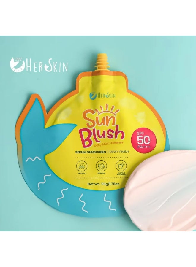 Her Skin سيروم واقي الشمس صن بلاش SPF 50+ – حماية متقدمة واسعة الطيف من UVA و UVB مع تركيبة مرطبة تحافظ على نضارة البشرة ونعومتها وخلوها من اللمعان وإشراقتها طوال اليوم - Image 4