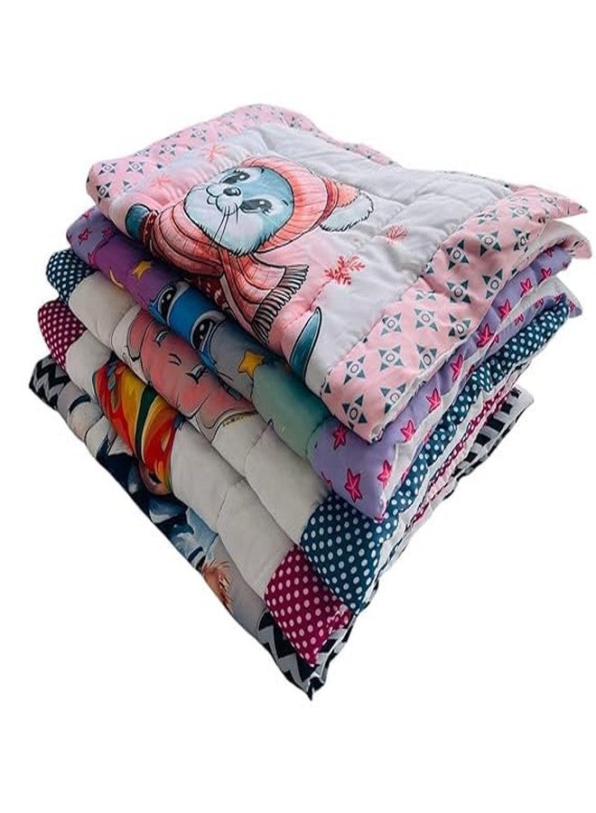 shoasite New Born Baby Godadi Pack of 5 Combo Set Soft Cotton Baby godi| Godari | Baby Bed | Crib Sheet | Cartoon Mat Godadi | Bedding Set | Multicolor(Set of 5) - Image 1