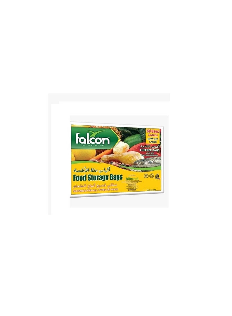 Falconpack Disposable Food Storage Bags Small 36 X 15 CM (1 Pack x 50 Bags)